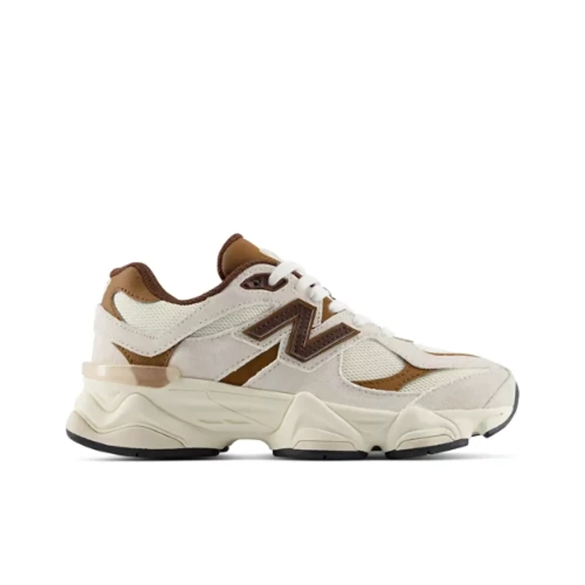 New Balance Kids 9060 Lace in Brown/Beige Suede/Mesh