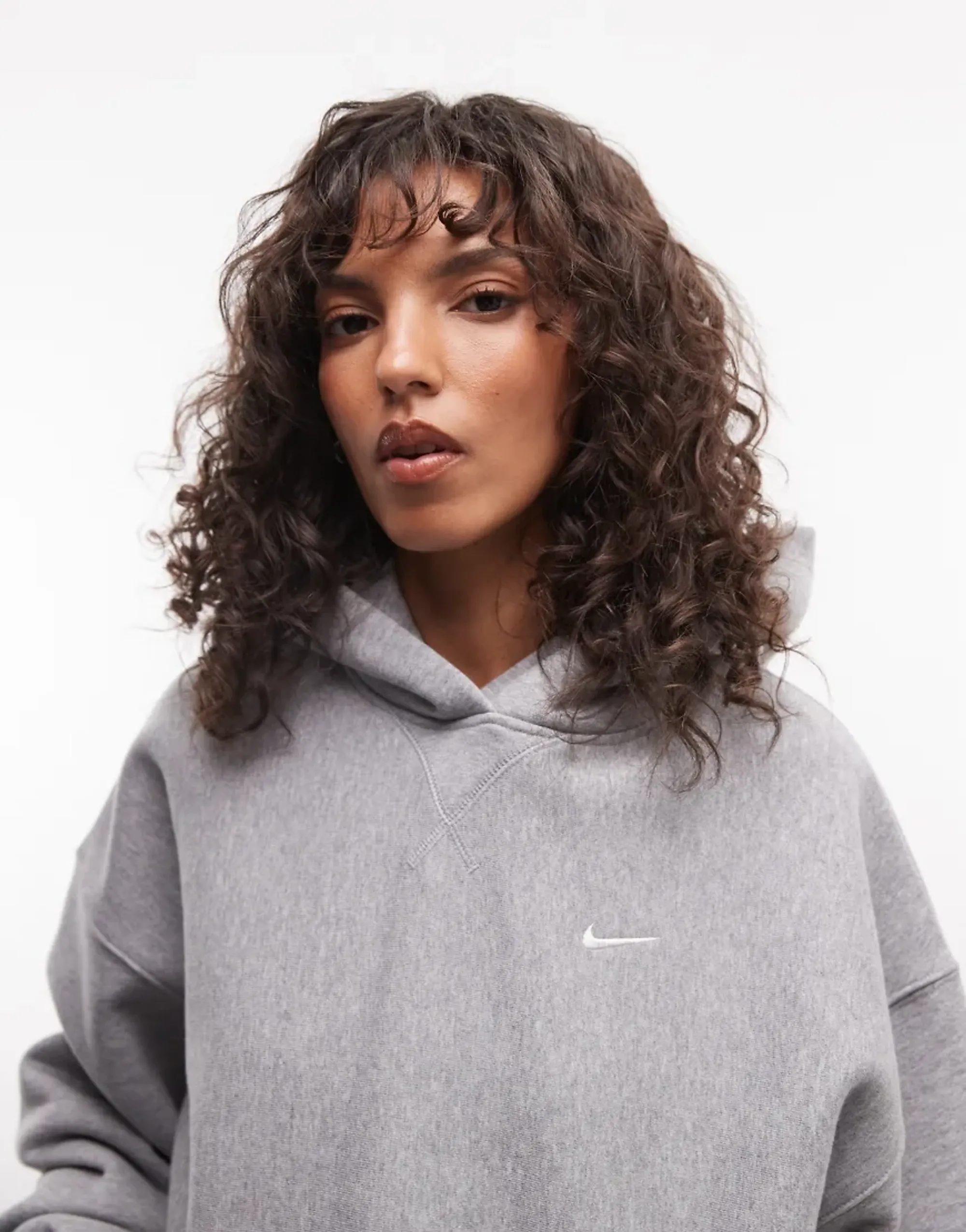 Nike Studio Fleece Heavy Weight Oversized Hoodie In Dark Grey