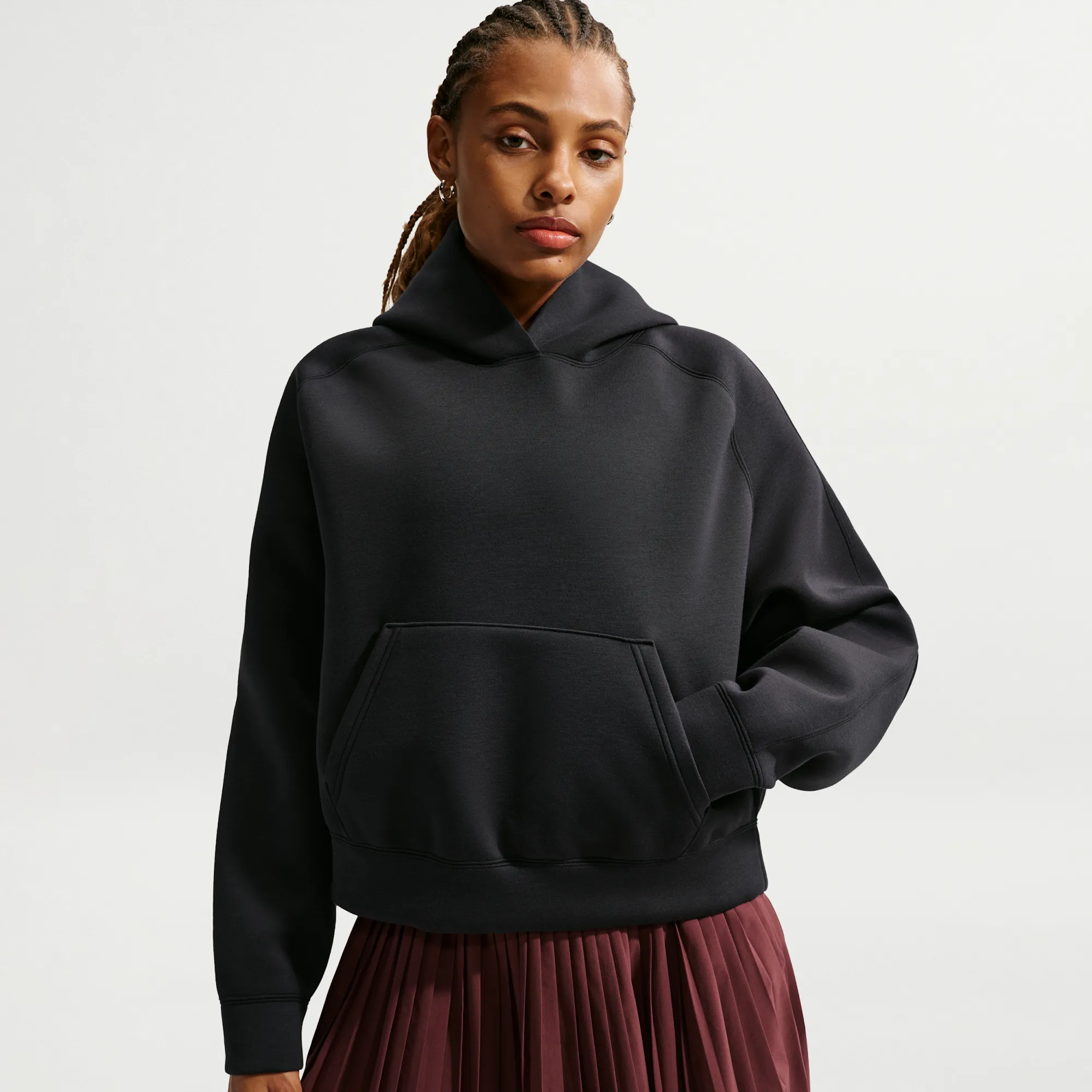 Nike Pre-Game Fleece Women's Oversized Hoodie - Black - Fleece