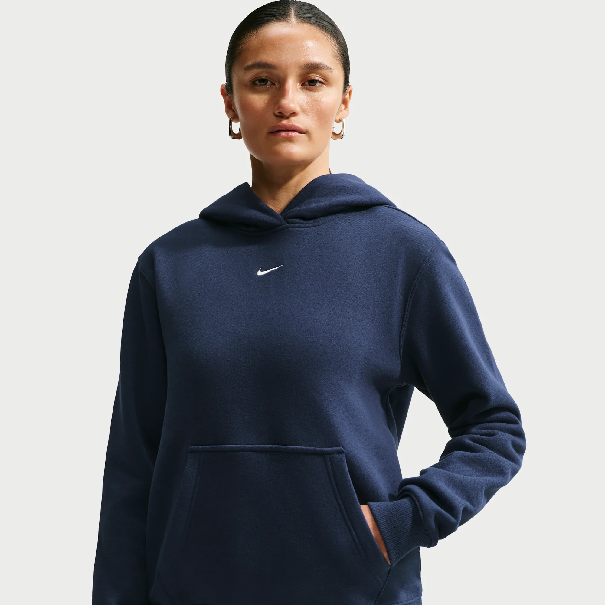 Nike Studio Fleece Medium Weight Women's Pullover Hoodie - Blue - Fleece
