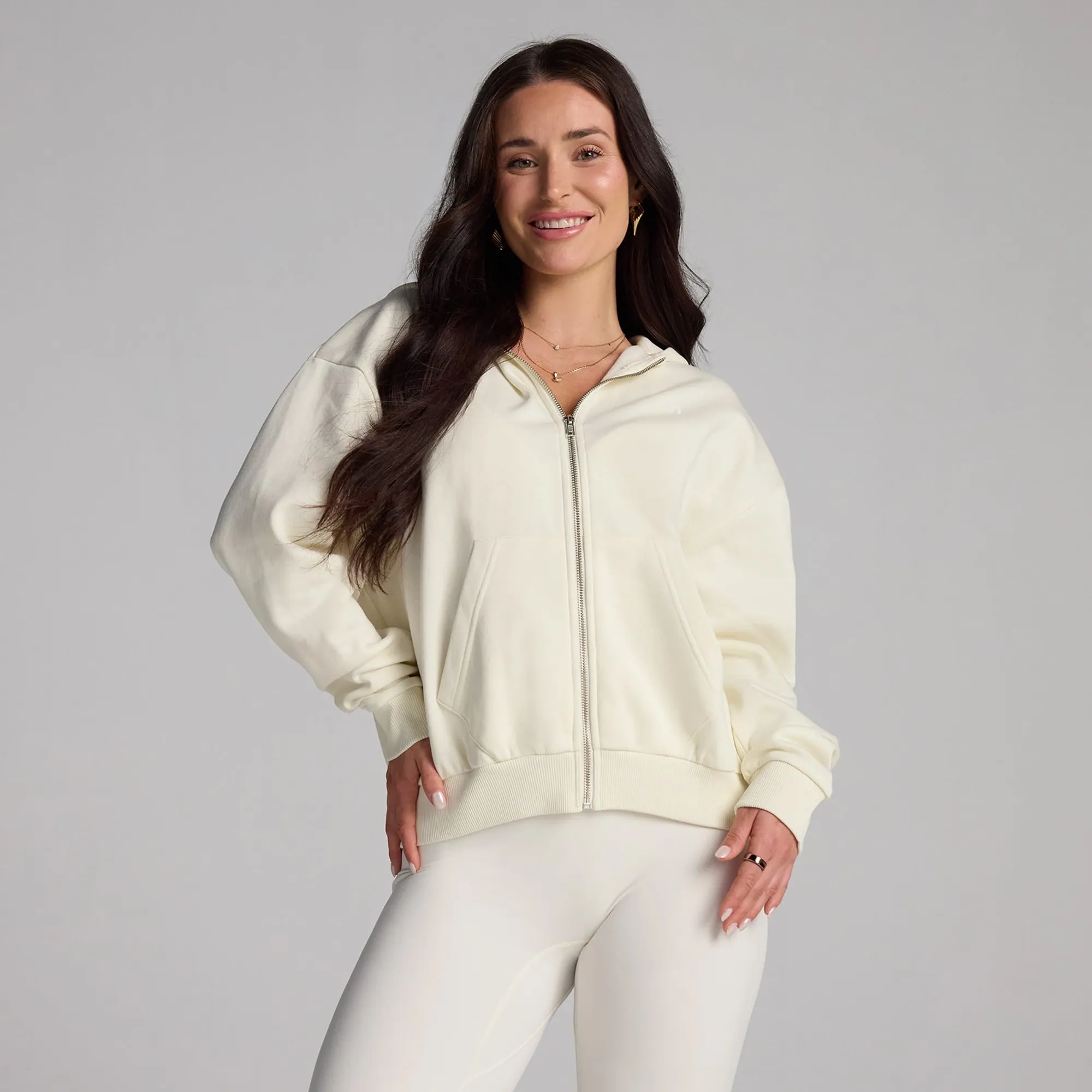 MP Women's Basics Zip Through Hoodie - Coconut - XS