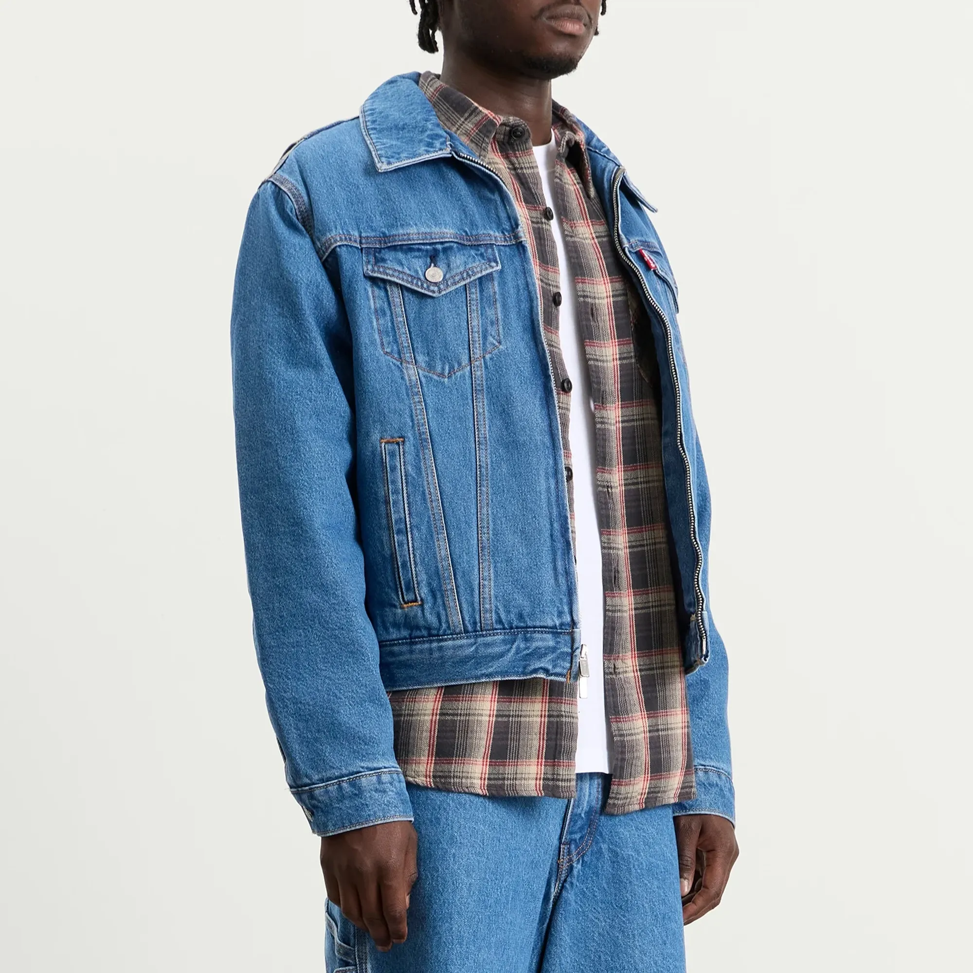 Levi's Men's x Sky High Farm Universe Zip Trucker Jacket Mid Stone