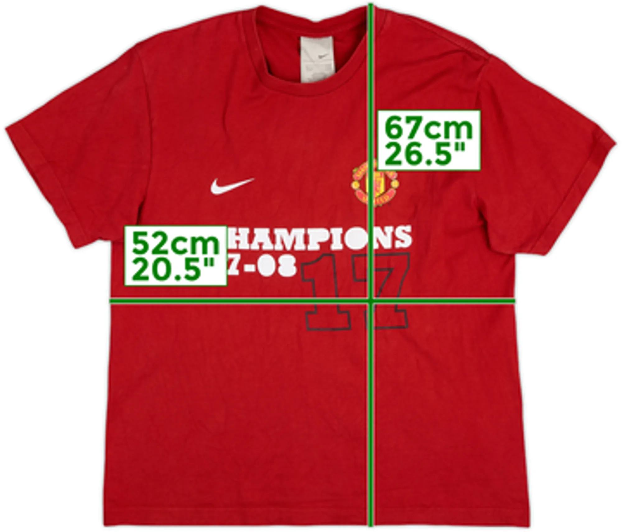 2007-08 Manchester United 'Champions' Nike Graphic Tee - 6/10 - (L