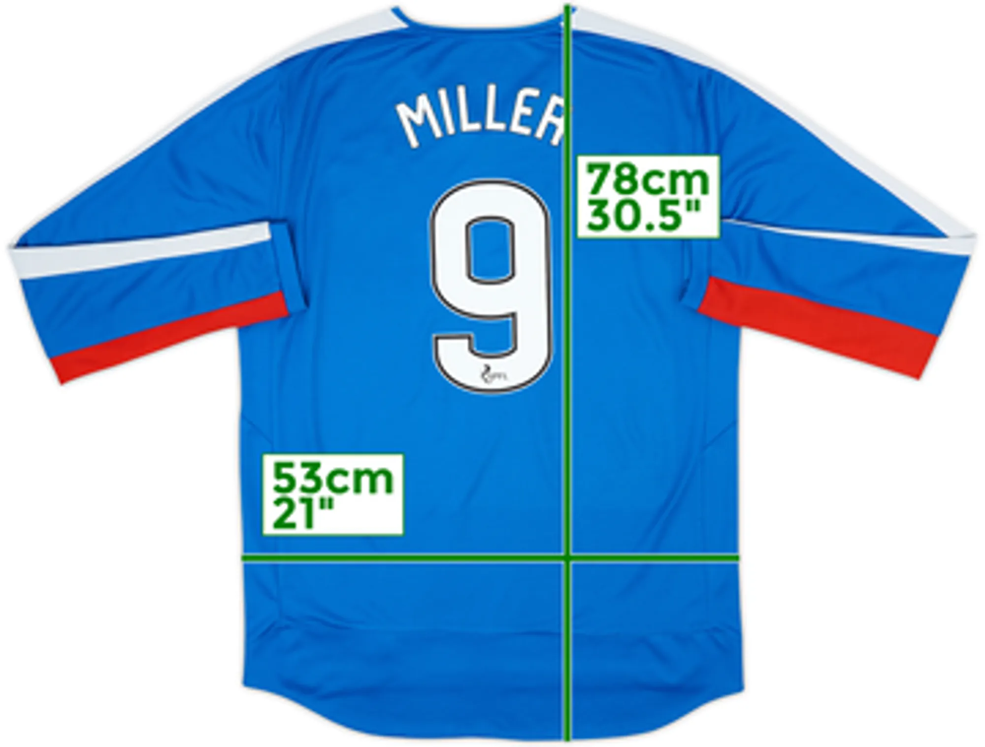 2015-16 Rangers Home L/S Shirt Miller #9 - 7/10 - (L