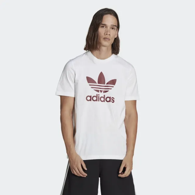 Adidas Originals Adicolor Large Trefoil Logo T-Shirt In White-Red ...