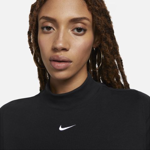 Nike Sportswear Essentials Women's Ribbed Mock-neck Short-sleeve Top ...