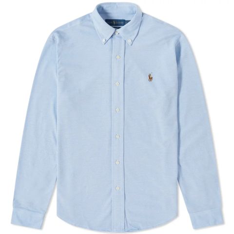 Polo Ralph Lauren Button Down Oxford Pique Shirt Harbour Island Blue |  710728724002 