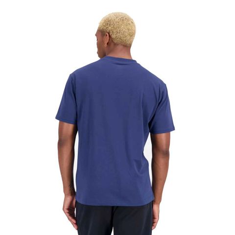 New Balance Essentials Stacked Logo Cotton Short Sleeve T-shirt - Blue ...