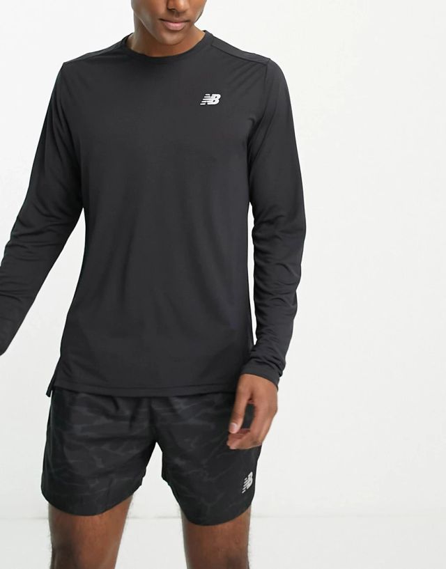 New Balance Running Accelerate Long Sleeve Top In Black | MT23225 ...
