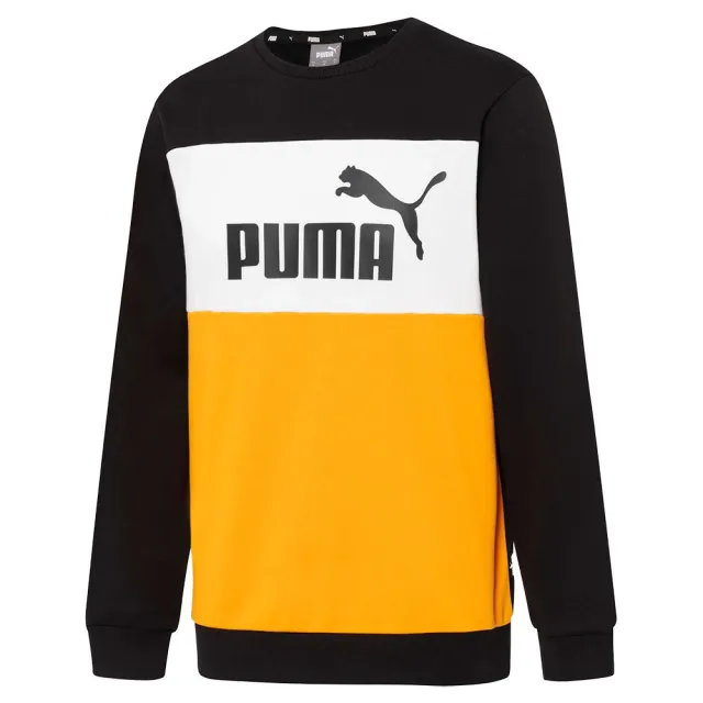 Puma Essentials+ Colorblock Crew Fl Sweatshirt - Yellow,Black | 670165 ...
