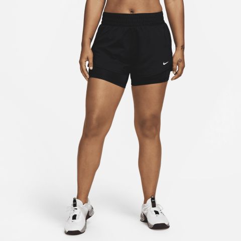 Nike Dri-FIT One Women's Mid-Rise 8cm (approx.) 2-in-1 Shorts - Black ...