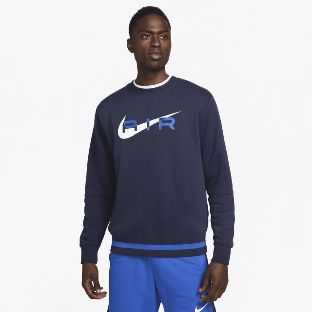 Nike Air Men's Fleece Crew-Neck Sweatshirt - Blue | FN7692-451 | FOOTY.COM