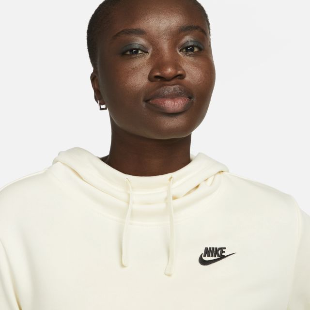 Nike Club Fleece Pullover Hoodie - White - Womens | DQ5415-113 | FOOTY.COM