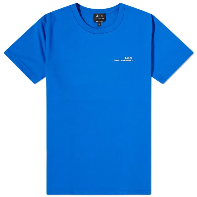 Asics A.P.C. Item F Logo T-shirt Blue | COFBT-F26012-IAG | FOOTY.COM